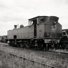 Locomotive 30 at Hexham, NSW, 1 February 1985