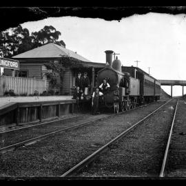Carlingford NSW - John Albert Goldthorpe sitting on locomotive