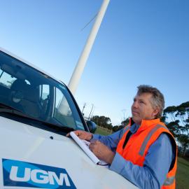 Wind turbine, Kooragang Island, NSW, 8 November 2010