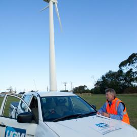 Wind turbine, Kooragang Island, NSW, 8 November 2010
