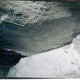 Prehistoric footprints in roof of Wallarah Colliery, Catherine Hill Bay, NSW, May 1979