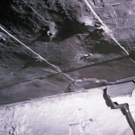 Prehistoric footprints in roof of Wallarah Colliery, Catherine Hill Bay, NSW, May 1979