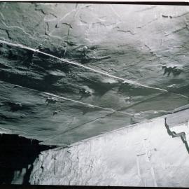 Prehistoric footprints in roof of Wallarah Colliery, Catherine Hill Bay, NSW, May 1979