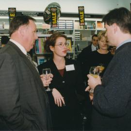 Unidentified people at the Co-Op Bookshop, Central Coast Campus [book launch] [n.d.].