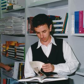 Unidentified people in the Co-Op Bookshop, Central Coast Campus [n.d.].