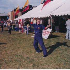 Unidentified person giving a tai chi demonstration at the Central Coast Campus Community Open Day, 4th June 2000.