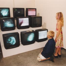 Unidentified children at a Central Coast Campus art exhibition.