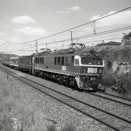 86 class hauled flyers at Teralba & Cardiff, NSW, 1984-1985. State Rail Authority of New South Wales