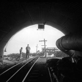 Looking out of portal, West Wallsend No. 2 Colliery, Killingworth, NSW, May 1970