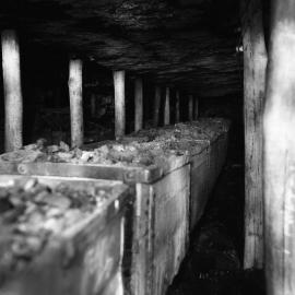 Skips in old workings, Stockrington No. 2 Colliery, NSW, June 1988