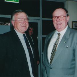 Unidentified person with Professor Les Eastcott.