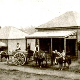 People with horses, horse with wagon, [NSW Central Coast area, n.d.]