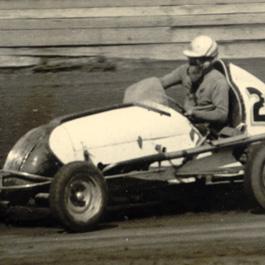 Racing car and driver, Wyong area, NSW, [n.d.]
