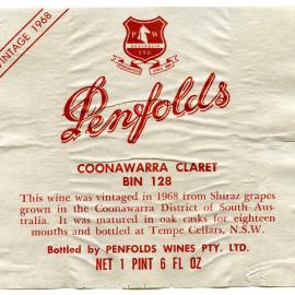 Penfolds Coonawarra Claret Label (1968)
