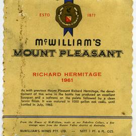 McWilliams Mount Pleasant label (1961)