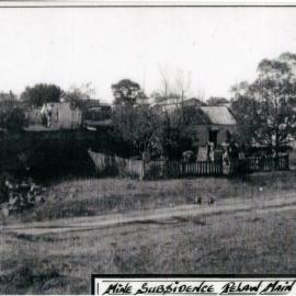 Mine subsidence, Pelaw Main, NSW, 1953