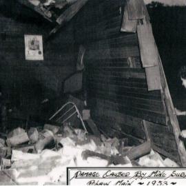 Damage caused by mine subsidence, Pelaw Main, NSW, 1953