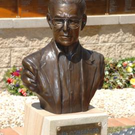 Bust of Jim Comerford at the memorial service at the Jim Comerford Miners Memorial Wall, Aberdare, NSW, 22 September 2013