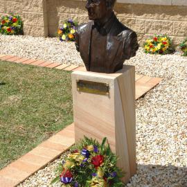 Bust of Jim Comerford at the memorial service at the Jim Comerford Miners Memorial Wall, Aberdare, NSW, 22 September 2013