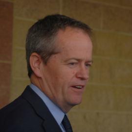 Bill Shorten at the Memorial Service at the Jim Comerford Miners Memorial Wall, Aberdare, NSW, 2014