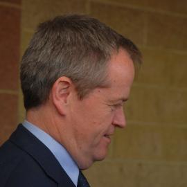 Bill Shorten at the Memorial Service at the Jim Comerford Miners Memorial Wall, Aberdare, NSW, 2014