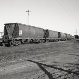 CH waggons stored in C&A siding, Hexham, NSW, 15 September 1987