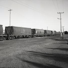 CH waggons stored in C&A siding, Hexham, NSW, 15 September 1987