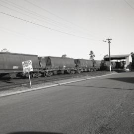 CH waggons stored in C&A siding, Hexham, NSW, 15 September 1987