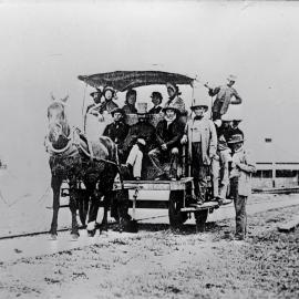SAR, horse-drawn railway carriage, Port Elliot to Goolwa Railway, SA, [1860s]