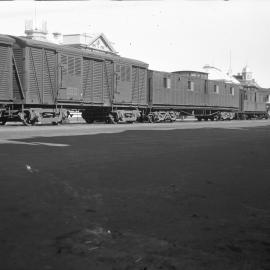SAR, Various wagons marshalled together with Brill Diesel Railcar, Ellen St Station, Port Pirie, SA, [1950s]