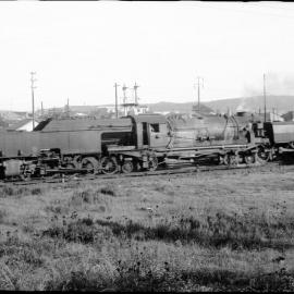 NSWGR, AD-60 Class, No. 6015 Beyer-Garratt locomotive, goods, Broadmeadow, NSW, [1950s]
