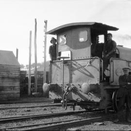 AIS, Locomotive "Mount Kembla" and crew, Central Kembla Marshalling Yard, Unanderra, NSW [c.1930s]