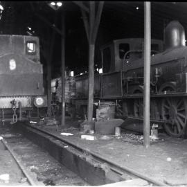 AIS, Locomotive "Gladstone" and  Locomotive No.9, tank type, Central Kembla Locomotive Sheds, [c.1930s]