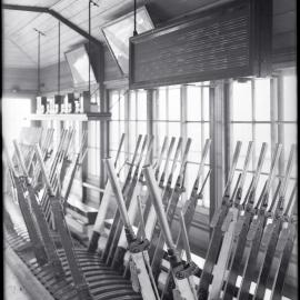 NSWGR, Interior of Wells Street Signal Box, Sydney, NSW, [1925]