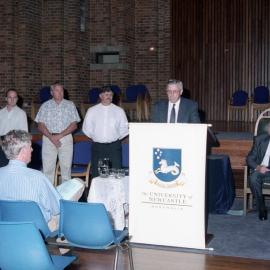 V.C. Staff Awards, Neil Gundry left of podium, [n.d.]