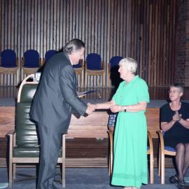 Vice-Chancellor Roger Holmes presents a V.C. Staff Award , [n.d.]