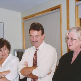 Martha Agidelo, [unknown person] and [unknown person] at Gaye Follington's farewell lunch