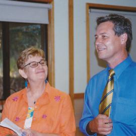 Gaye Follington (Community College) and Grant McBride at Gaye's farewell