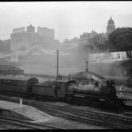 QGR, B18 1/4, passenger train, Central Station, Brisbane, Qld, [1950s]