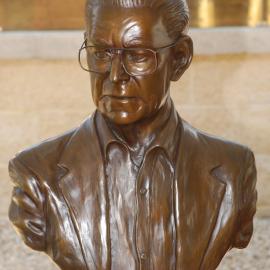 Bust of Jim Comerford at the memorial service at the Jim Comerford Miners Memorial Wall, Aberdare, NSW, 11 September 2011