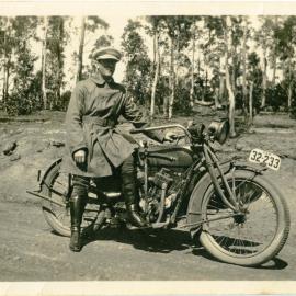Daniel John Keily (1884-1975) with his Indian motorcycle