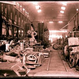 Interior of engineering works, factory, c1920s