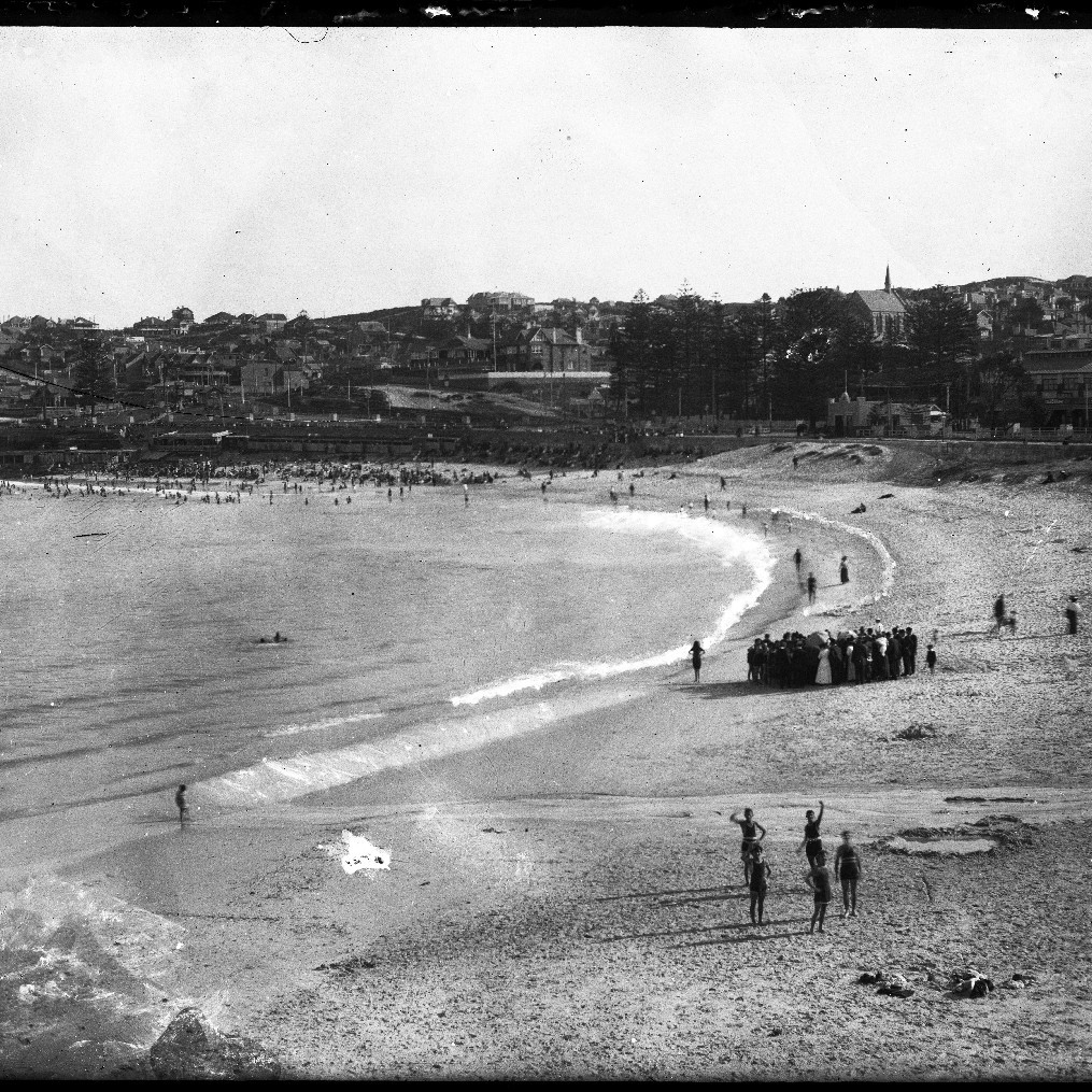 Unidentified beach, possibly Manly Beach, Sydney, NSW