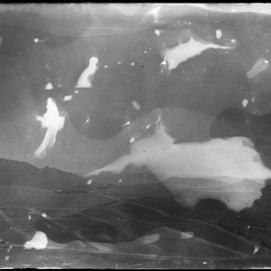 Damaged negative showing street layout of the Extension Estate, Coowerwull (Lithgow), New South Wales