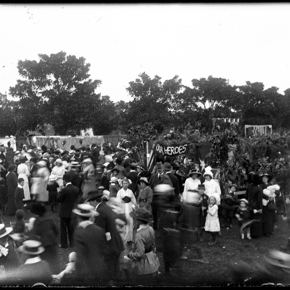 Patriotic gathering with "Our Heroes" [Ashfield Sydney?] c1915