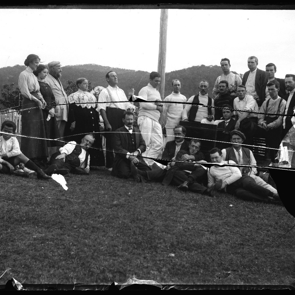 Mixed group of men and women, (members of the D.W Club?) c. 1910s