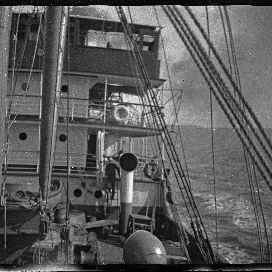At Sea, on route from New Guinea, the SS "Morinda" (?) January 1915 (film negative)