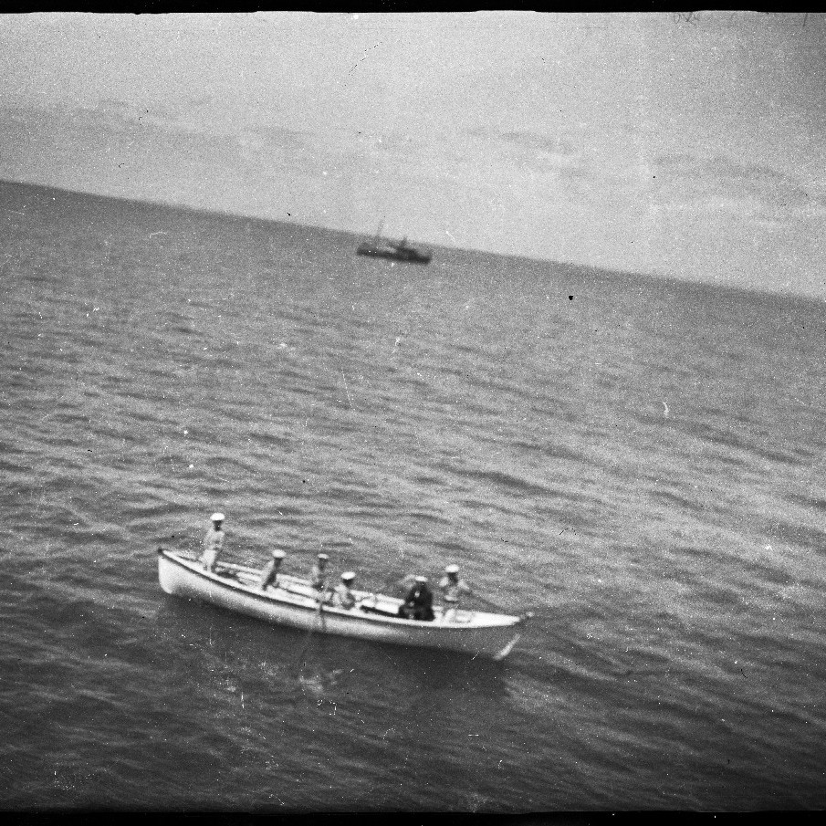 At Sea, on route to New Guinea? 1914 (film negative)