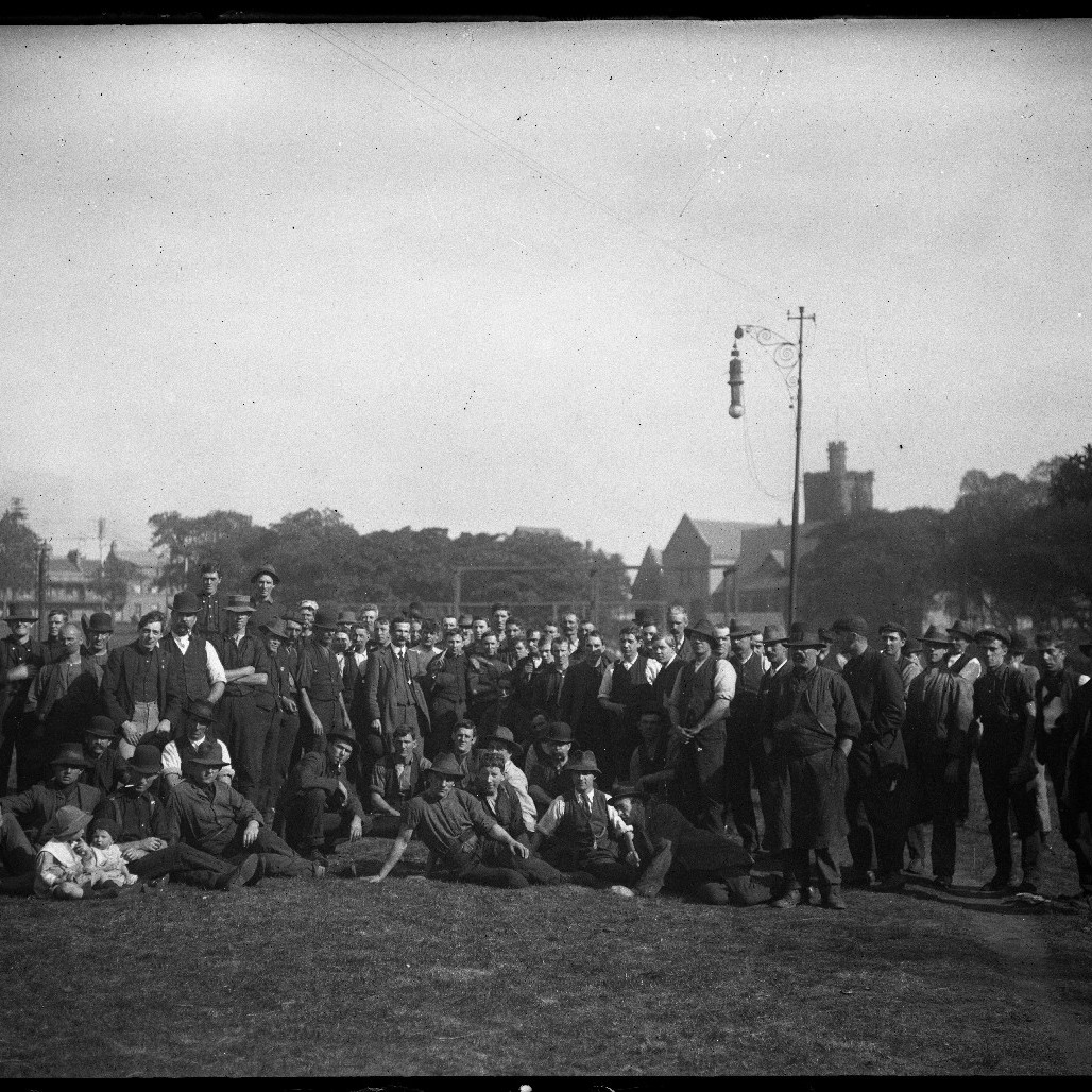 Large group photograph of men, possibly at Balmain, New South Wales