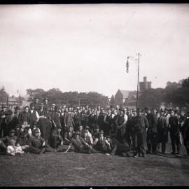 Large group photograph of men, possibly at Balmain, New South Wales